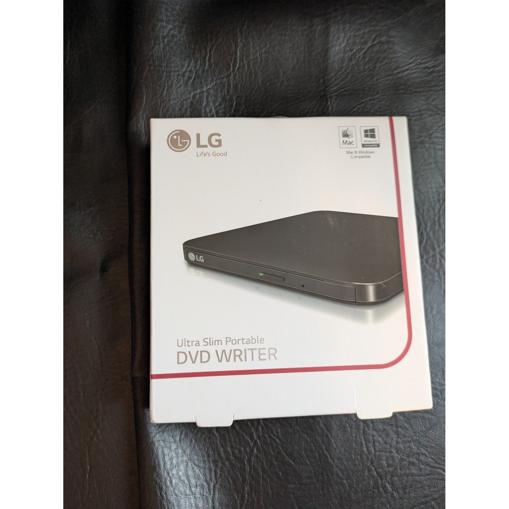LG Ultra Slim Portable DVD Writer External Drive Black Mac Windows TV USB
